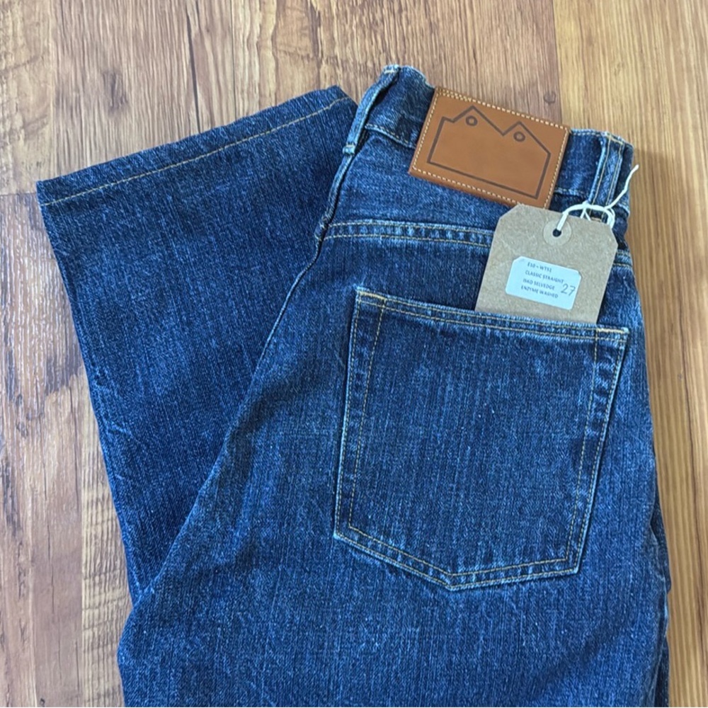 BLACKHORSE LANE ATELIERS E10 STRAIGHT WASHED INDIGO 13OZ TURKISH SELVEDGE JEANS